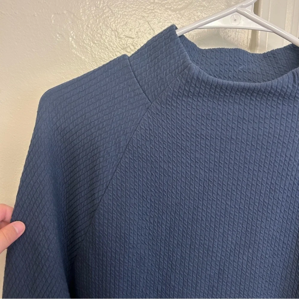 CALIA by Carrie Underwood Textured Mock Neck Golf Top Blue Women’s XL - Picture 3 of 8